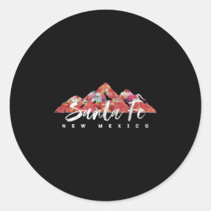 Santa Fe New Mexico Familie Reizen Wandelen Kamper Ronde Sticker