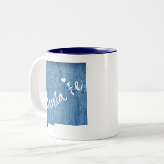 Santa Fe New Mexico Houtnerf Tweekleurige Koffiemok (Voorkant links)