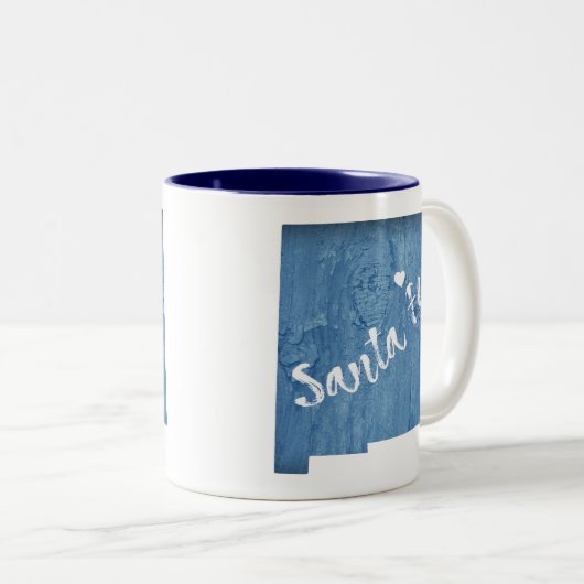 Santa Fe New Mexico Houtnerf Tweekleurige Koffiemok (Voorkant rechts)