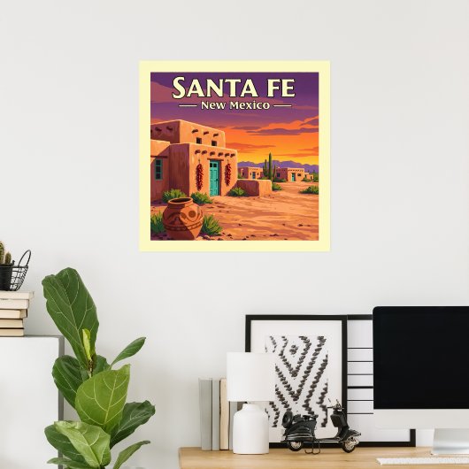 Santa Fe New Mexico Poster (Thuiskantoor)