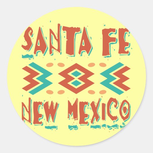 SANTA FE, NEW MEXICO RONDE STICKER (Voorkant)