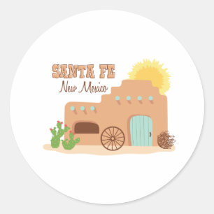 Santa Fe New Mexico Ronde Sticker