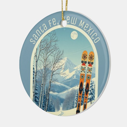 Santa Fe New Mexico ski souvenir Keramisch Ornament (Links)