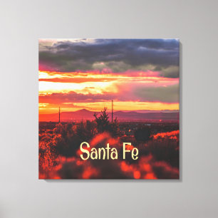 Santa Fe New Mexico Sun Set Canvas Afdruk