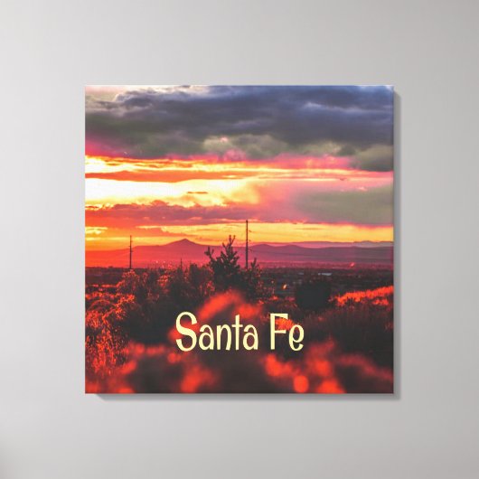 Santa Fe New Mexico Sun Set Canvas Afdruk (Voorkant)