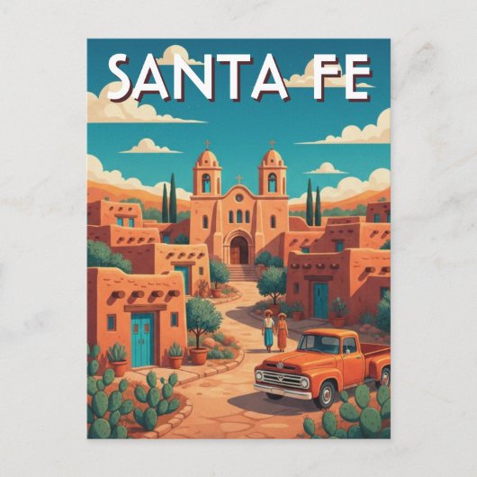 Santa Fe New Mexico Travel Briefkaart (Voorkant)