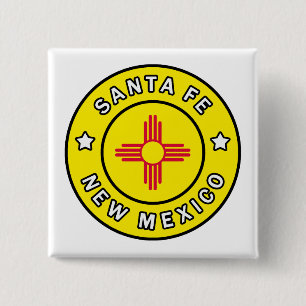 Santa Fe New Mexico Vierkante Button 5,1 Cm
