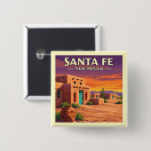 Santa Fe New Mexico Vierkante Button 5,1 Cm (Voorkant /achterkant)