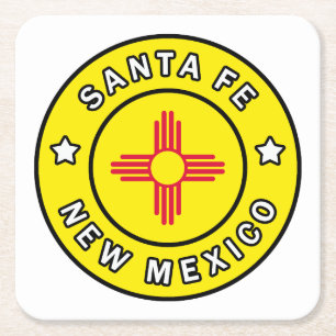 Santa Fe New Mexico Vierkante Kartonnen Onderzetter