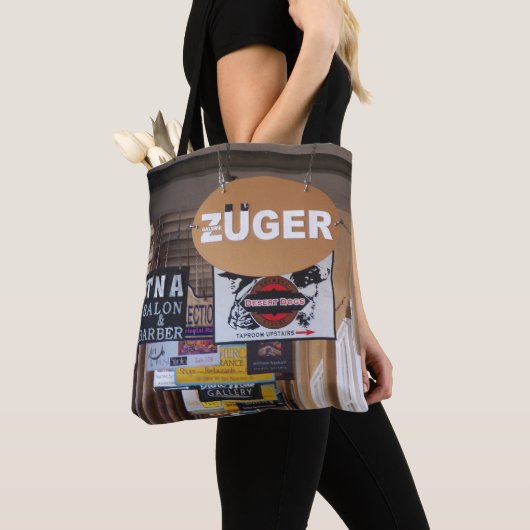 Santa Fe, NM centrum stoep borden Draagtas (Dichtbij)