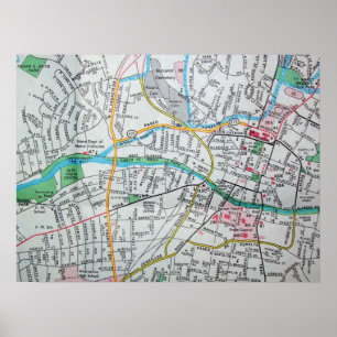 Santa Fe, NM  Map Poster