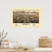 Santa Fe, NM Panorama Map - 1882 Poster (Keuken)