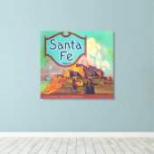 Santa Fe Oranje LabelRedlands, CA Canvas Afdruk (Insitu (Houten vloer))