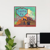 Santa Fe Oranje LabelRedlands, CA Poster (Thuiskantoor)