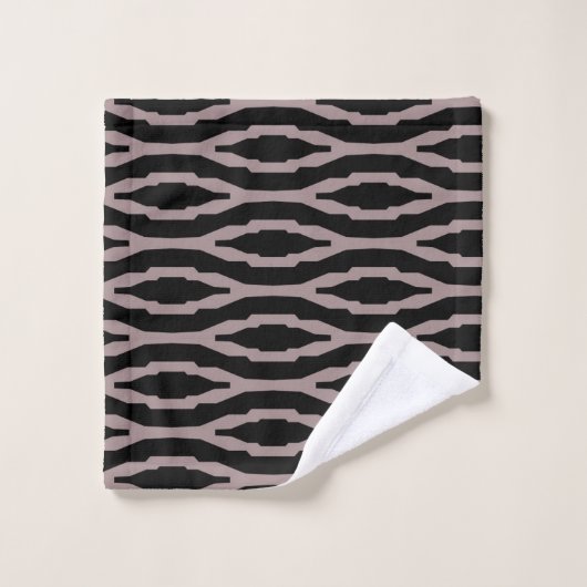 Santa Fe Pink & Black Geometric Modern Pattern Bad Handdoek (Wasdoekje)