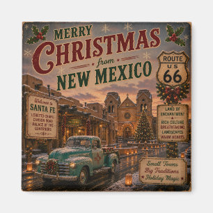 Santa Fe Route 66 Kerstcadeau Magneet