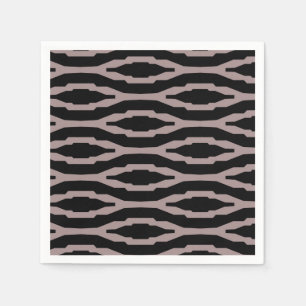 Santa Fe Roze & Zwarte Geometrische Moderne Patroo Servet