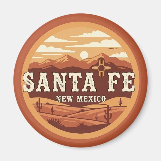 Santa Fe Skyline New Mexico Reizen Magneet (Voorkant)