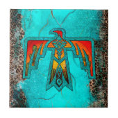 Santa Fe Thunderbird Turquoise Marble Leopard Tegeltje (Voorkant)