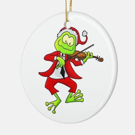 Santa Fiddle Frog Ornament (Links)