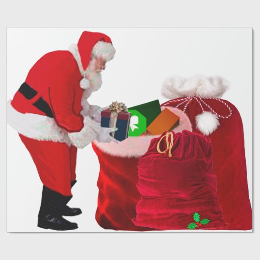 Santa Filling Gift Sacks Verpakking Papier (Vlak)