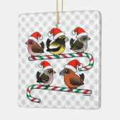 Santa Finches Keramisch Ornament (Links)