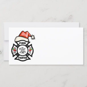 Santa Firefighter Feestdagenkaart