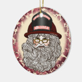 Santa Firefighter Keramisch Ornament (Links)