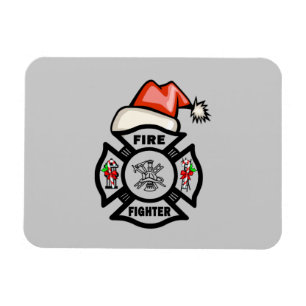 Santa Firefighter Magneet