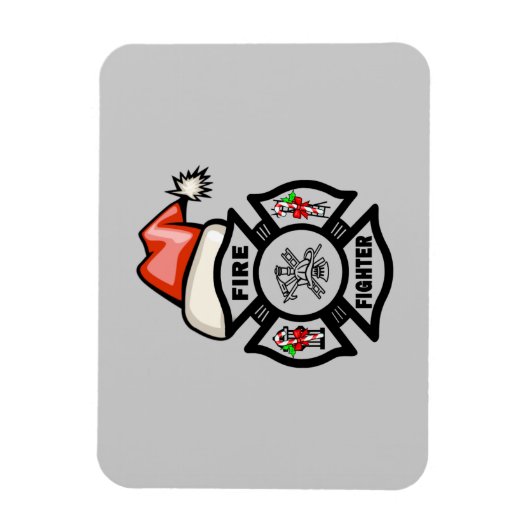 Santa Firefighter Magneet (Verticaal)