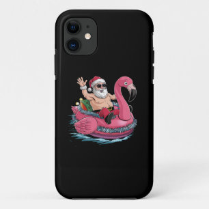Santa Flamingo Drijver Kerstmis In Juli Zomer iPhone 11 Hoesje
