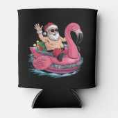 Santa Flamingo Floatie Kerstmis in juli Zomer Blikjeskoeler (Voorkant)