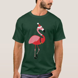 Santa Flamingo Fun Kerstmis T-Shirt