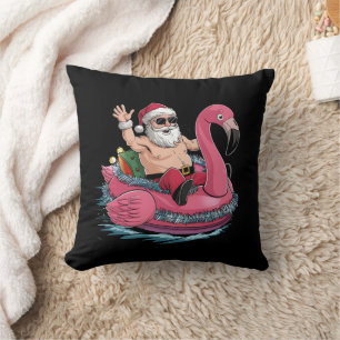 Santa Flamingo Opblaasbaar Kerst In Juli Zomer Kussen