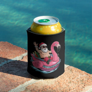 Santa Flamingo Opblaasbaar Kerstmis In Juli Zomer Blikjeskoeler