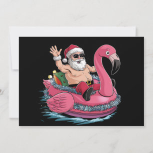 Santa Flamingo Opblaasbaar Kerstmis In Juli Zomer Kaart