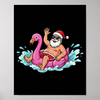 Santa Flamingo Opblaasbaar Zomer Zomer Kerstmannen Poster