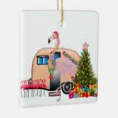 santa flamingo trailer keramisch ornament (Rechts)