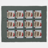 Santa Fleece Blanket Dark Green Background (Voorkant (Horizontaal))