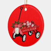 Santa Flyer Speelgoed Wagon Naam Porcelain Kerstmi Keramisch Ornament (Links)