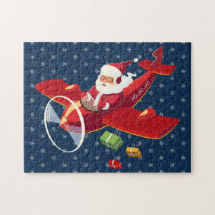 Santa Flying Airplane Puzzle Legpuzzel