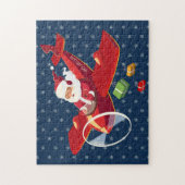 Santa Flying Airplane Puzzle Legpuzzel (Verticaal)