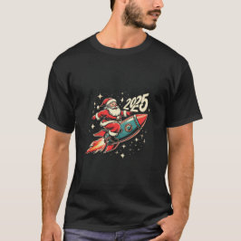 Santa flying to new year  t-shirt