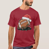 Santa Football Humor Kerst Football Vrouwen Mannen T-shirt (Voorkant)
