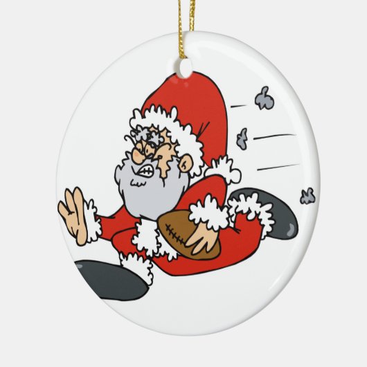 Santa football keramisch ornament (Links)