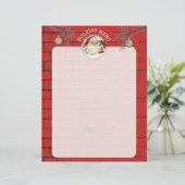 Santa fork brick kerstfeestmaal met briefhoofd (Staand voorkant)