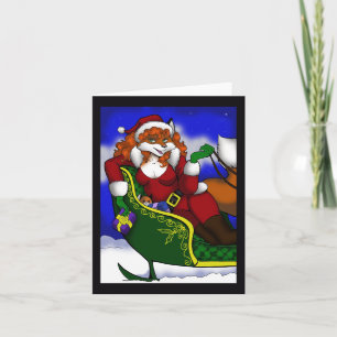 Santa Fox-briefkaart Feestdagen Kaart