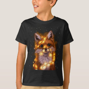 Santa Fox Lover Kerstverlichting Pyjama Kostuum T-shirt