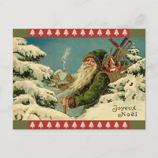  Santa French Briefkaart (Voorkant)