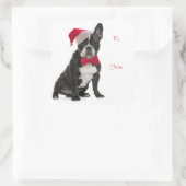 Santa Frenchie Cadeau Labels (Tas)